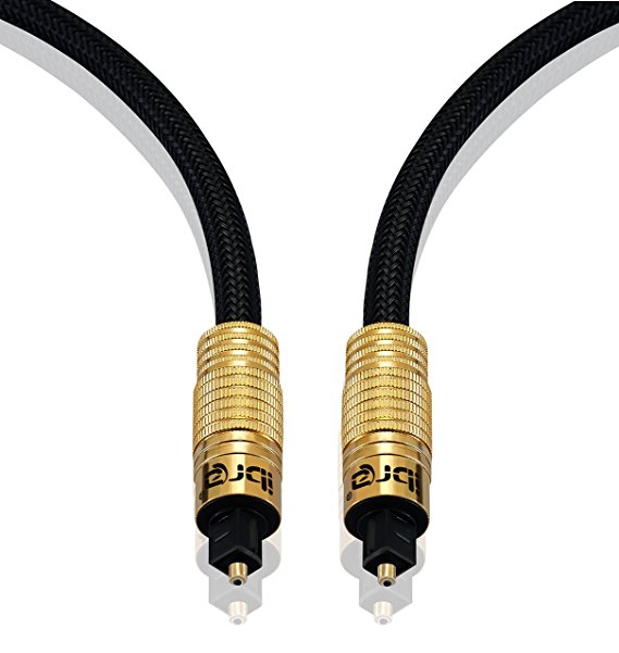IBRA Digital Audio Optical Toslink Cable 3ft Premium Toslink Cable suitable for PS3 LED Blu Ray to Connect with Home Cinema Systems,AV Amps Etc