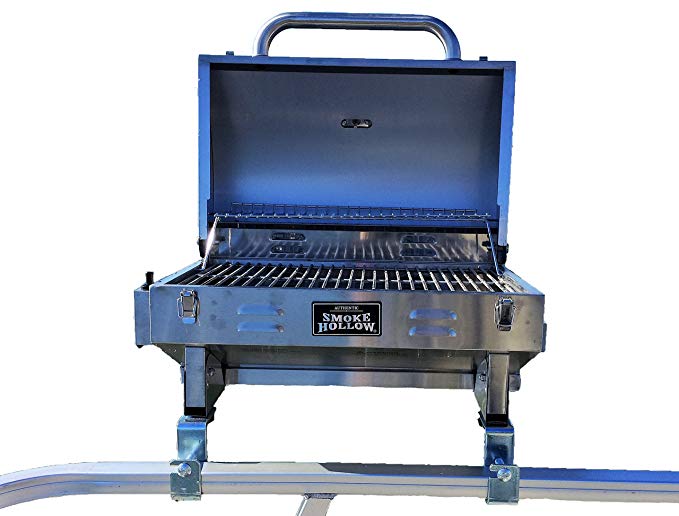 Smoke Hollow Grill Modified for 1.25" Railing on Pontoon Boats w/Arnall's Grill Brackets