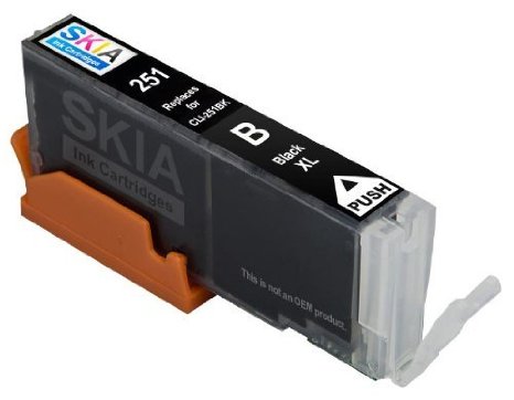 Skia Ink Cartridges  Small Black Single Pack Compatible with Canon 250  251CLI-251BK for PIXMA IP7220 PIXMA MG5420 PIXMA MG5422 PIXMA MG5520 PIXMA MG6320 PIXMA MG6420 PIXMA MG7120 PIXMA MX722 PIXMA MX922