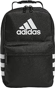 adidas Santiago Insulated Lunch Bag (6.5L) with Clip Lock Handle, Black/White, One Size