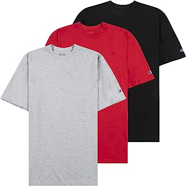 Champion Big and Tall Shirts for Men – 3 Pk 100% Cotton Men Big and Tall T-Shirt