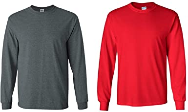 Gildan Men's Ultra Cotton Long Sleeve T-Shirt, Style G2400, 2-Pack