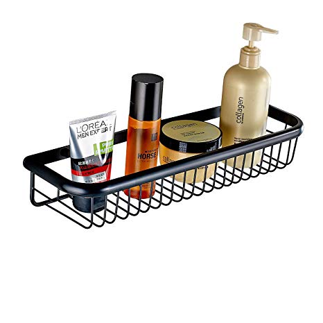 Rozin Wall Mounted Bathroom Shower Caddy Holder Storage Shelf Black Color