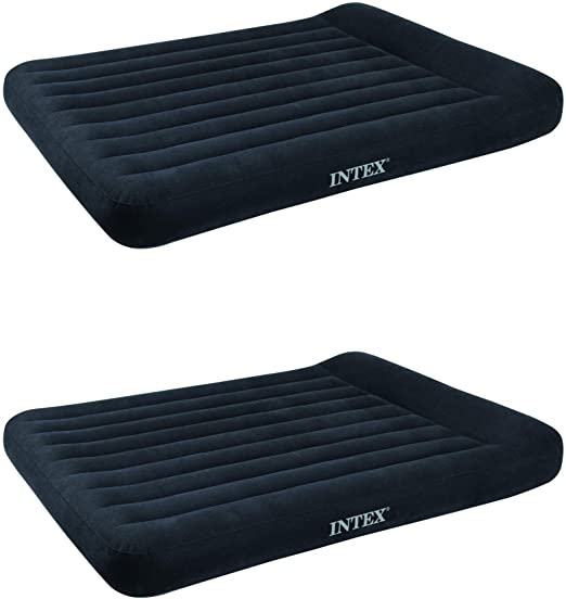 Intex Classic Inflatable Air Mattress Bed w/ Pillow Rest & Pump, Full (2 Pack)