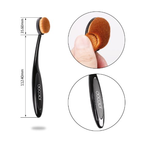 Docolor Oval Foundation Brush Face Toothbrush Makeup Tool Black1Pcs