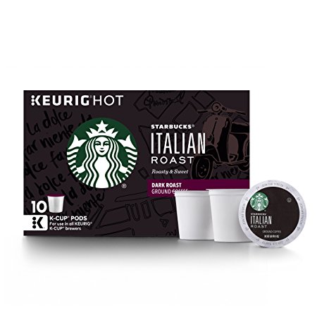 Starbucks Italian Roast Dark Roast Single Cup Coffee for Keurig Brewers, 6 Boxes of 10 (60 Total K-Cup pods)