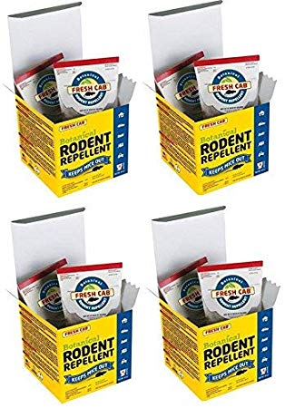 Fresh Cab FC6 Botanical Rodent Repellent Keeps Mice and Rats Out, Federal EPA Registered for Use Indoors and in Enclosed Spaces, 2.5 Ounce x 4 Scent Pouches x 4 Pack (Total 16 Pouches)