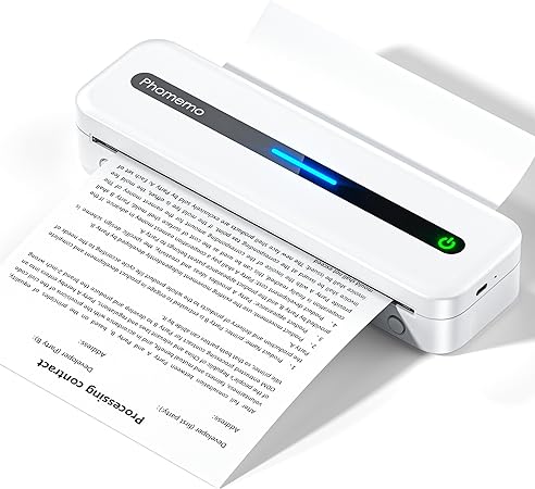 Phomemo Mobiler Drucker A4 für Unterwegs, M832 Wireless No-Ink Reisedrucker Unterstützen 210x297mm A4 Thermopapier, Bluetooth Tragbarer Drucker Kompatibel mit Android und iOS für Phone & Laptop