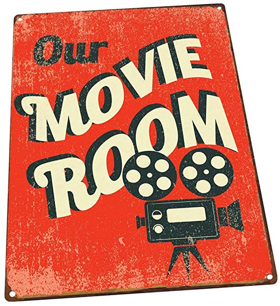 Our Movie Room Metal Sign, Den Décor, Home Theater, Home Cinema, Den Décor