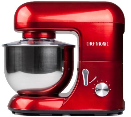 Cheftronic Powerful 650w Planetary Stand Mixer 5.5qt Bowl (Red)