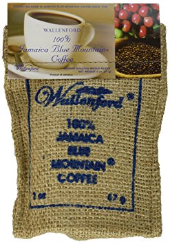 Wallenford Roasted Whole Bean 100% Jamaica Blue Mountain Coffee, 2oz Bag