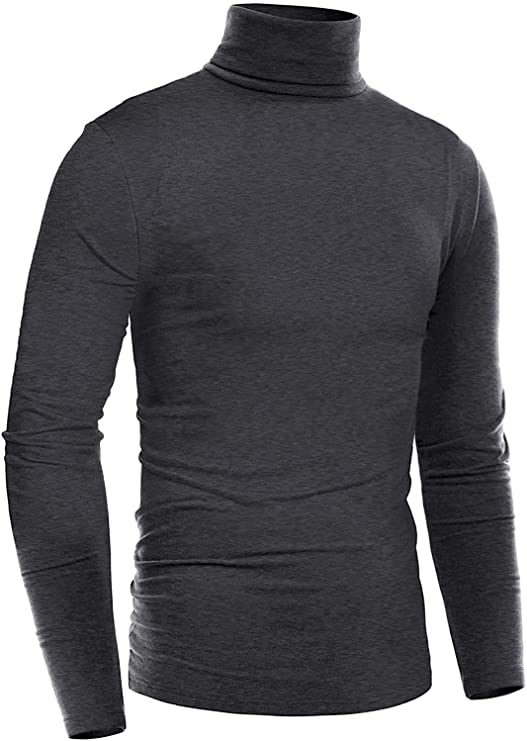 UUANG Men's Casual Slim Fit Thermal Turtleneck T Shirts Basic Knitted Pullover Sweaters