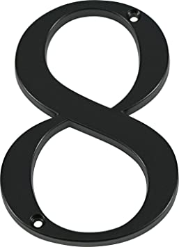 Distinctions by Hillman 843148 4-Inch Flush-Mount Black House Number 8