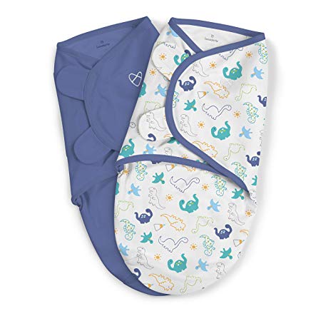 SwaddleMe Original Swaddle 2PK, Little Dinos, Small (0-3 Months, 7-14 lbs) (Little Dinos)