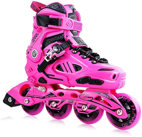 PAPAISON Performance Adjustable Inline Skates for Boys and Girls with Smooth PU Wheels, Cool and Durable Roller Skates for Kids Toddler Kids