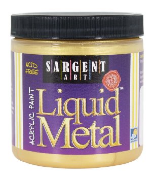 Sargent Art 22-1181 8-Ounce Liquid Metal Acrylic Paint Gold