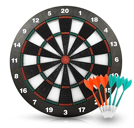 ActionDart Soft Tip Darts and Dart Board Set - Great Games for Kids - Leisure Sport for Office