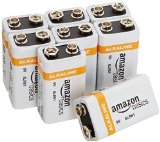 AmazonBasics 9 Volt Everyday Alkaline Batteries 8-Pack