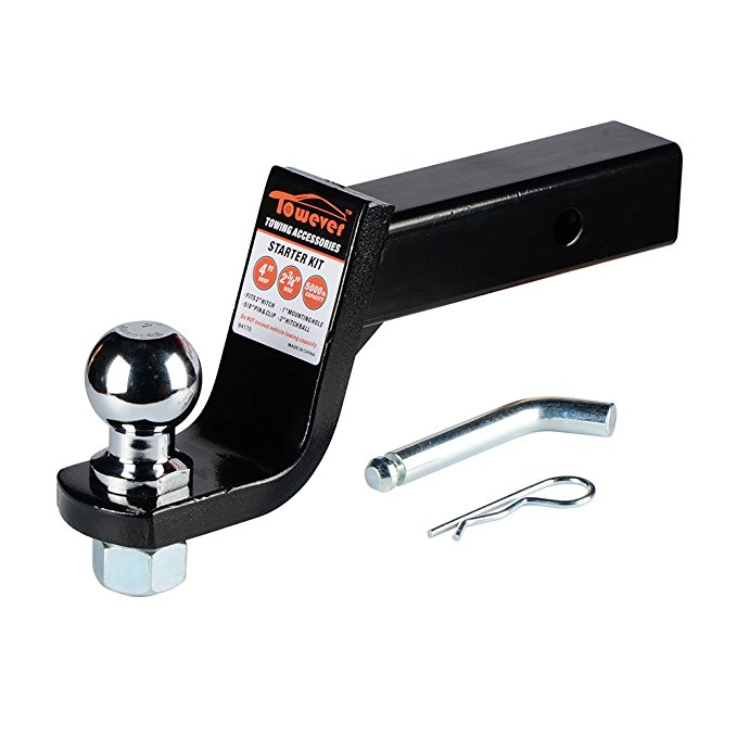 Towever 84170 Loaded Ball Mount Class III/IV 4" Drop Starter Kit with 2" Hitch Ball