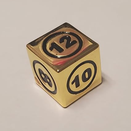 1x Command Zone Metal Dice, Gold Color/for Commander EDH Tiny Leaders Magic: The Gathering MTG Die