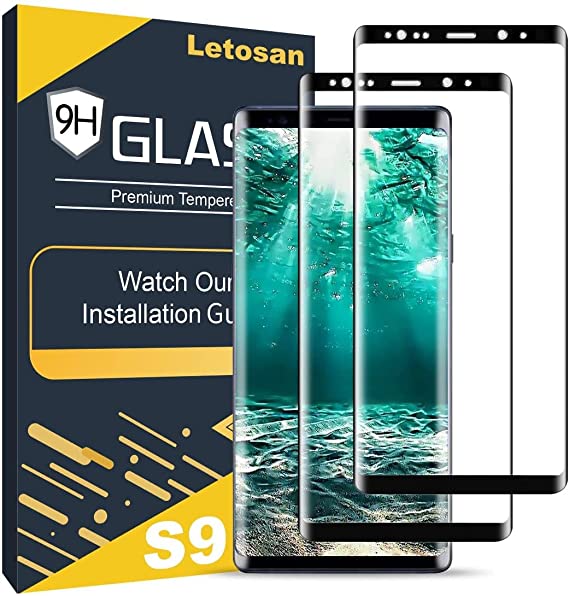 Galaxy S9 Screen Protector,Full Coverage Tempered Glass [2 Pack][3D Curved][Anti-Scratch] [Anti-Fingerprint][High Definition] for Samsung Galaxy S9 Tempered Glass Film Screen Protector