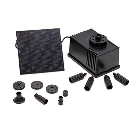 Solar Powered Fountain Pump, FOME 1.5W Free Standing Floating Design Diversified Nozzle Solar Fountain Pump Brushless Bird Bath Fountain Solar Power Water Floating Pump Kit for Pond Pool Garden