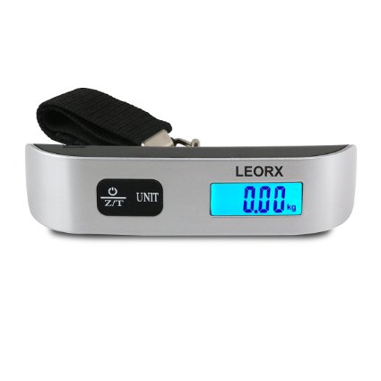 Pixnor Portable T-shaped 50kg10g LCD Digital Electronic Luggage Scale with Room Temperature Display T-shaped Black