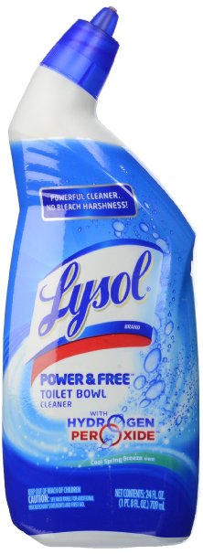 Lysol Power & Free Toilet Bowl Cleaner with Hydrogen Peroxide, Cool Spring Breeze, 24 oz