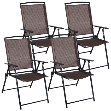 Giantex Set of 4 Outdoor Patio Folding Chairs Furniture Camping Deck Garden Pool Beach