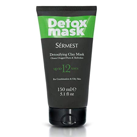 Sermest Clay Mask, 5.1 oz, Detoxifying Clay Face Mask, Cleans Clogged Pores & Refreshes, All Skin Types