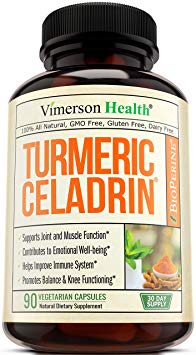 Turmeric Curcumin with Celadrin & Bioperine - Advanced Joint Support for Improved Mobility and Flexibility. Promotes Healthy Cartilage & Knee Function. Gluten-Free, Sugar-Free - 90 Vegetarian Capsules