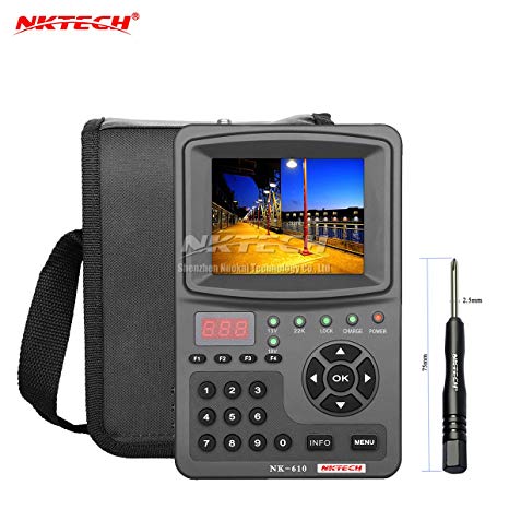 NKTECH HD Digital Satellite TV Signal Finder Meter NK-610 CCTV Camera Monitor Tester Analog Cameras Video Audio Test 1080P 3.5" TFT LCD Support DVB-S DVB-S2 MPEG-4 MPEG-2
