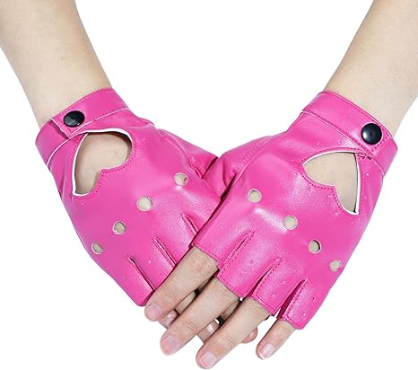 gootrades Punk Fingerless Dance Glove For Women, Jazz Style Glove, PU Leather