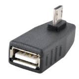 Apollo23-Right Angle USB 20 Micro Male to USB Female Host OTG Adapter for SamSung i9100 i9300