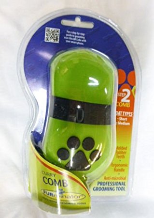 New FURminator Dog CURRY COMB Rubber Grooming Brush Removes Dust Loose Hair