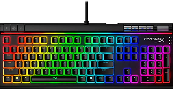 HyperX Alloy Elite 2 - Mechanical Gaming Keyboard, Full Size, Dedicated Media Keys, RGB LED Backlit, HyperX Red Switch (Linear), English (US)