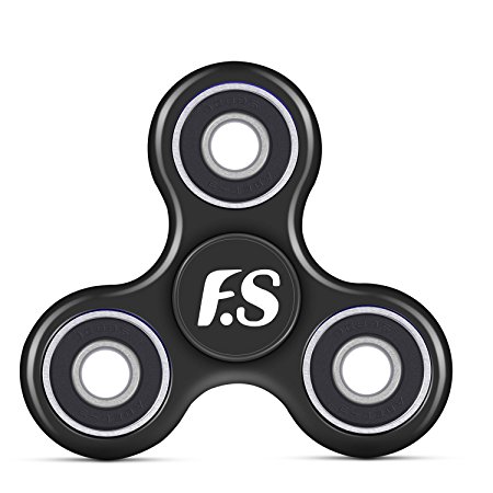 New 2017 Father.son Hand spinner Tri-Spinner Fidget Spinner Toy Stress Reducer - Perfect For ADD, ADHD, Anxiety, and Autism Adult Children(BLACK)