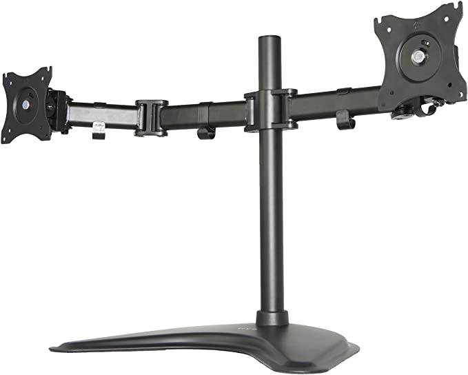 VIVO Dual Monitor Mount Stand, Fully Adjustable Desk Free-Standing for 2 LCD LED Screens Up To 27 inches STAND-V002P