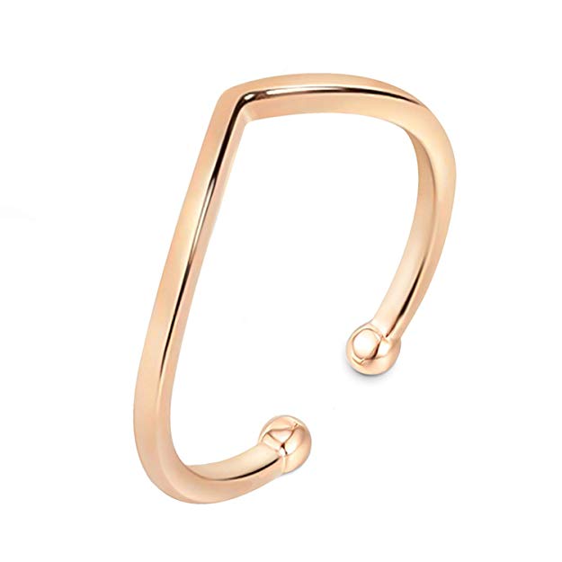 PAVOI 14K Gold Plated Cute Dainty Rings for Women | Pointer Chevron Rings