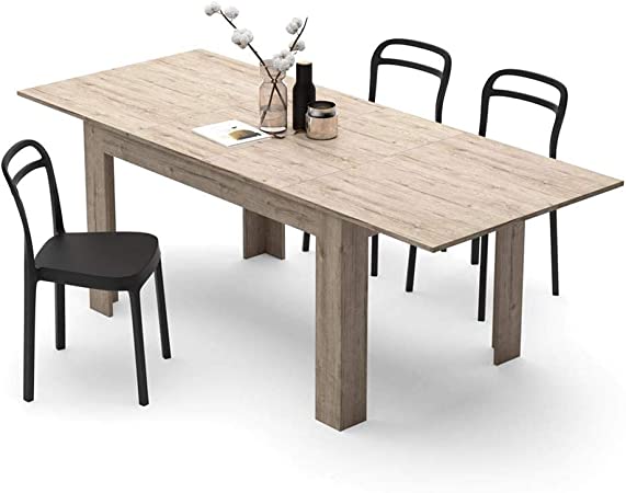 Mobili Fiver, Easy, Extendable Dining Table, Oak, Laminate-Finished, Made in Italy