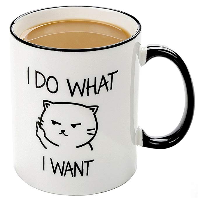 Funny mugs-I do what I want cat face mug - 11 OZ coffee cup,Perfect Christmas Gift For Cat Lovers,gift ideas for women