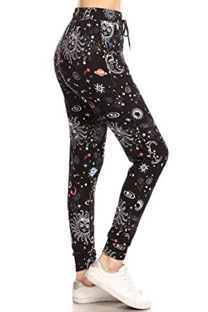 Leggings Depot Women's Printed Solid Activewear Jogger Track Cuff Sweatpants Inner Pockets