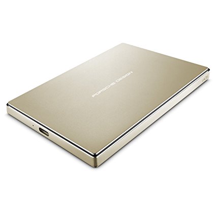 LaCie Porsche Design 2TB USB-C Mobile Hard Drive, Gold (STFD2000403)