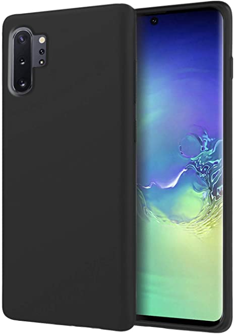 ZUSLAB Nano Silicone Case Compatible with Samsung Galaxy Note 10 Plus & Note 10 Plus 5G 10  Shockproof Gel Rubber Bumper Protective Cover - Black