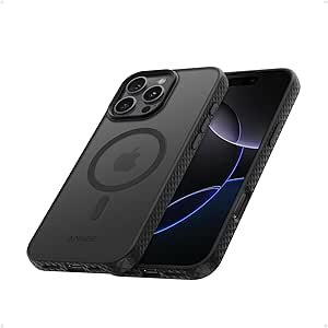 Anker for iPhone 16 Pro Max Phone Case: Magnetic Matte Textured Military Grade Drop Protection Translucent Cell Phone Cover - Slim Rugged Durable Shockproof Protective Bumper Cases(Black)