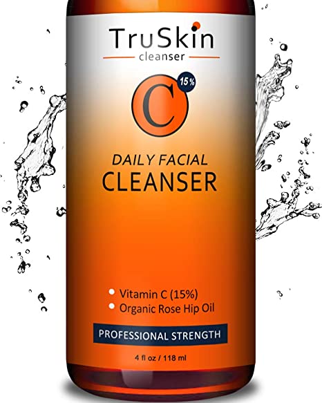 BEST Vitamin C Daily Facial Cleanser - Restorative Anti-Aging Face Wash for All Skin Types with 15% Vitamin C, Aloe Vera, MSM & Rosehip Oil