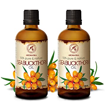 Sea Buckthorn Oil 6.8oz - Cold Pressed - 100% Pure & Natural - Base Oil - Rich in Omega 7 - Vitamin C - Intensive Care for Face Body