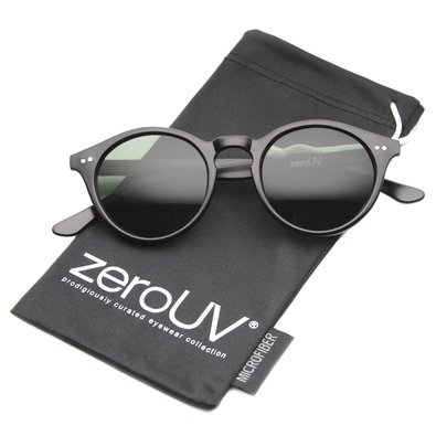 zeroUV - Vintage Inspired Small Round Circle Key Hole Retro P3 Sunglasses with Rivets