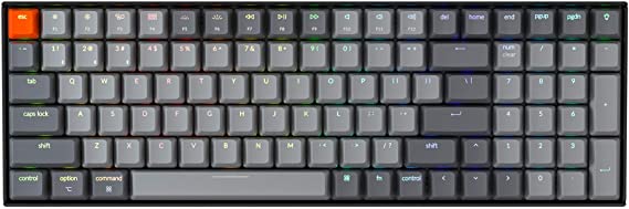 Keychron K4 Hot Swappable Mechanical Gaming Keyboard RGB Backlit, Compact 96% Layout Wireless Bluetooth 5.1/Wired USB C Computer Keyboard for Mac Windows PC Gamer, Gateron Blue Switch - Version 2