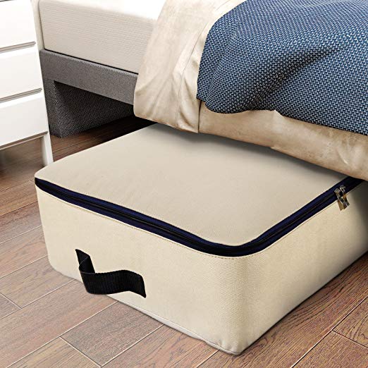 Lifewit  Cotton Canvas Large Capacity 100 Liter Storage Bag Durable Storage Organizer for Comforters, Blankets, Bedding, Duvets, Clothes, Quilts, Pillows, Sweaters, 73 x 51 x 27 Centimeter